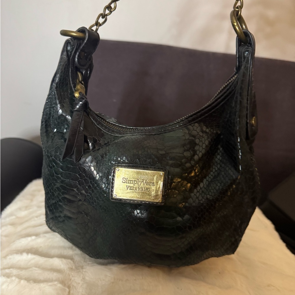Simply Vera Vera Wang Dark Snakeskin Hobo Bag